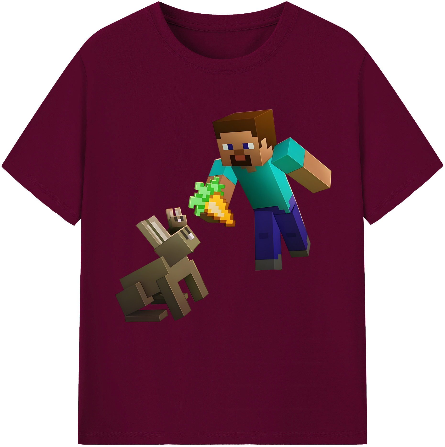 （画像用） マインクラフト ブロックの世界 Minecraft MC Block world レディースカジュアルプリントTシャツ（綿100％）